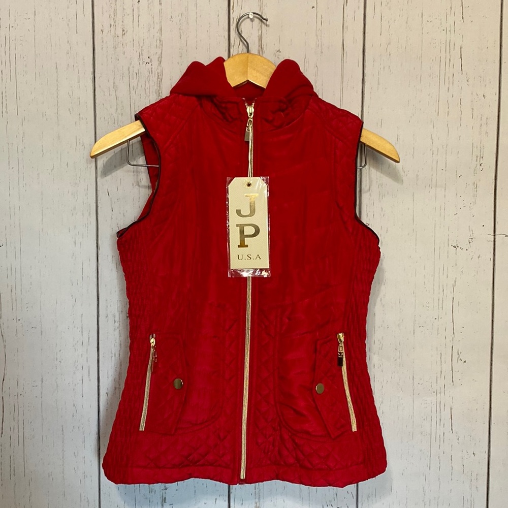 Red Vest with Hoodie
